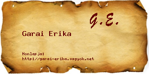 Garai Erika névjegykártya